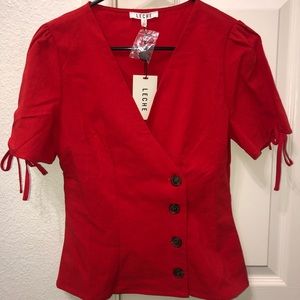 Asymmetrical Button-Front Top